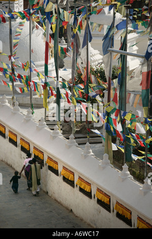 Asien-Nepal November 2003 Boudhanath Stupa in Kathmandu genannt Chorten Chempu auf Tibetisch ist einer der weltweit größten Stockfoto