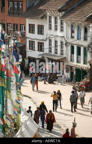 Asien-Nepal November 2003 Boudhanath Stupa in Kathmandu genannt Chorten Chempu auf Tibetisch ist einer der weltweit größten Stockfoto