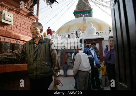 Asien-Nepal November 2003 Boudhanath Stupa in Kathmandu bekannt als Chorten Chempu auf Tibetisch Stockfoto