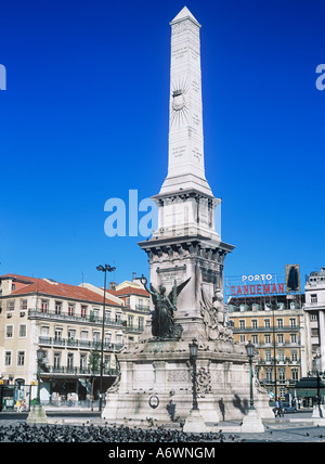 Placa Dos Restaudadores Lissabon, Portugal Travel Europe Stockfoto