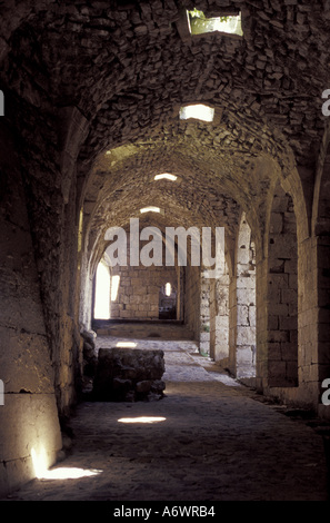 Mittlerer Osten, Syrien, Krak des Chevaliers.  Erhaltene Kreuzfahrerburg Stockfoto