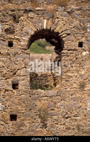 Europa, Mittelmeer, Türkei, Anamur. Byzantinische Geist Stadt von Anamurium (250 n. Chr.); Wände Stockfoto