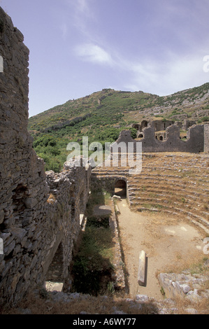 Europa, Mittelmeer, Türkei, in der Nähe von Anamur. Byzantinische Geist Stadt von Anamurium (250 n. Chr.); Theater Stockfoto