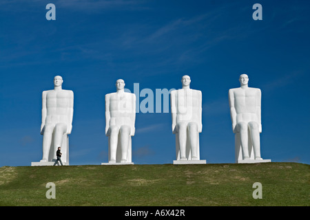 Mann trifft die Meer Skulpturen Esbjerg-Dänemark Stockfoto