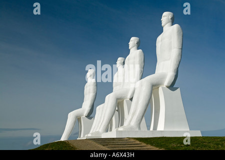 Mann trifft die Meer Skulpturen Esbjerg-Dänemark Stockfoto