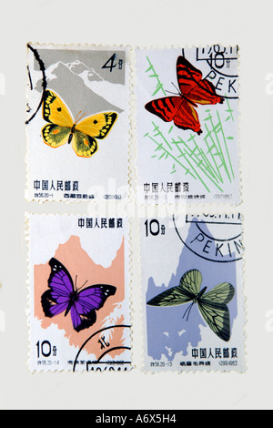 Chinesische Schmetterling Briefmarken Stockfoto