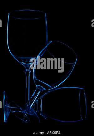 Countoured Glas in schwarz Stockfoto