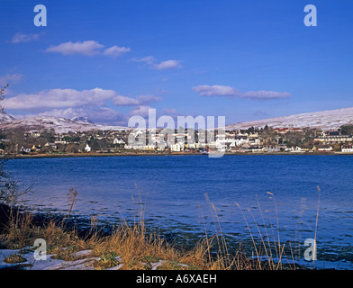 ISLE OF SKYE schottischen HIGHLANDS UK Februar Blick auf die Stadt von Portree Stockfoto