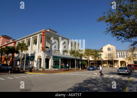 Einkaufen in Celebration Florida in der Nähe von Kissimmee Orlando Disney Themenpark Bereich uns Stockfoto