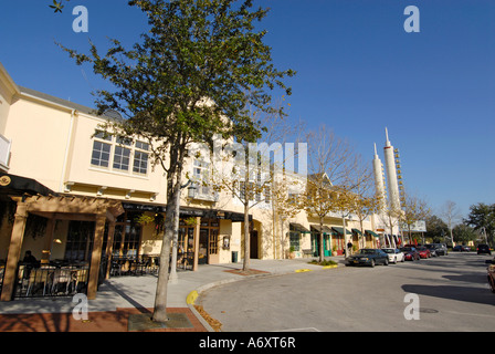 Einkaufen in Celebration Florida in der Nähe von Kissimmee Orlando Disney Themenpark Bereich uns Stockfoto