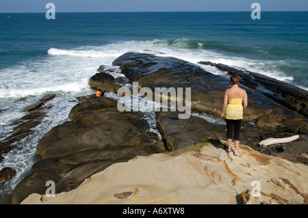 touristischen Blick auf das Meer Tipp von Borneo Sabah malaysia Stockfoto