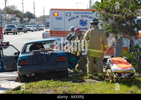 Schweren Autounfall in Lakeland Central Florida Vereinigte Staaten Stockfoto