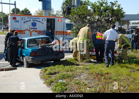 Schweren Autounfall in Lakeland Central Florida Vereinigte Staaten Stockfoto