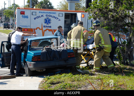 Schweren Autounfall in Lakeland Central Florida Vereinigte Staaten Stockfoto