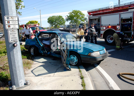 Schweren Autounfall in Lakeland Central Florida Vereinigte Staaten Stockfoto