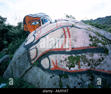 Gemalte Felsen Orgosolo Insel von Sardinien Italien Europa Stockfoto