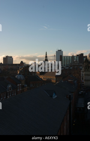 Leeds-Skyline-Blick nach Westen von New York Street Stockfoto