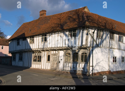 Haus an der Ecke der Dame Street Lavenham Suffolk England Stockfoto