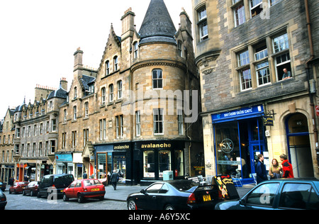 Die Royal Mile Edinburgh-Hauptstadt von Schottland seit 1437 und ist der Sitz von Parlament des Landes Stockfoto
