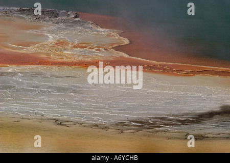 mineralische Ablagerungen Champagne Pool Wai o Tapu reservieren Rotorua Neuseeland Stockfoto