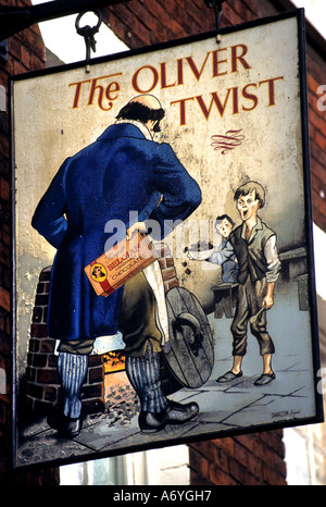 Oliver Twist (1838) ist Charles Dickens zweiter Roman. Pub bar Stockfoto