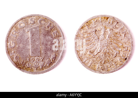 1 Cent von 1947 in Österreich Stockfoto