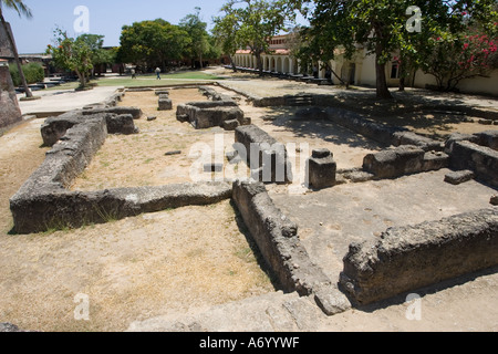 Ruinen der alten Garnison von Fort Jesus heute ein Museum in Mombasa Kenia in Ostafrika Stockfoto