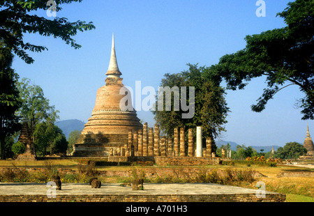 Thailand Kamphaeng Phet Wat Phra sitzen Iriyabot Sukhothai-Stil Post klassisch Stockfoto