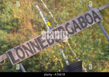 Lonneberga, einem kleinen, ländlichen, schwedischen Dorf berühmt geworden durch Astrid Lindgrens Geschichte von Emil in Lönneberga. Lonneberga Smaland re Stockfoto