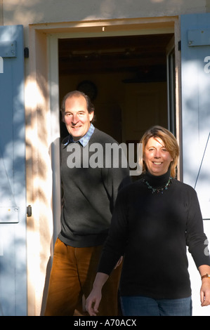 Jan und Caryl Panman Chateau Rives-Lehrschule. Limoux. Languedoc. Besitzer-Winzer. Frankreich. Europa. Stockfoto