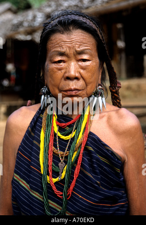 Alte Frau Meo Hmong Akha Thailand Stockfoto