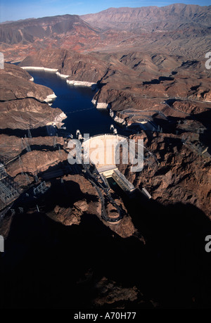 Der Hoover Dam Lake Mead aus der Luft gesehen Stockfoto