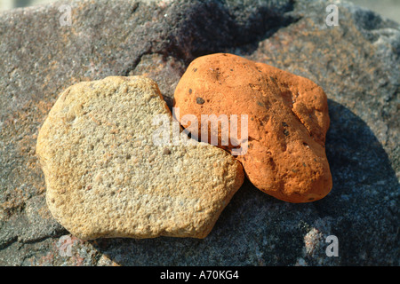 Steinen am Strand in Maasholm Ostsee Deutschland Stockfoto