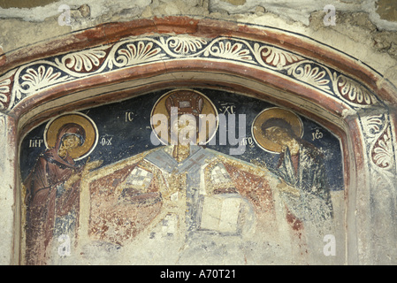 Europa, Bulgarien, Arbanassi. Kirche der Geburt, unter freiem Himmel. Stockfoto