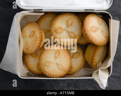 Mince Pies in Metalldose - hohe Ende Hasselblad 61mb digitales Bild Stockfoto