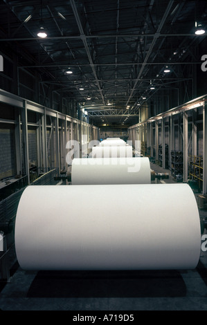 große Papierrollen in Mühle Stockfoto