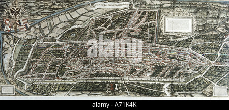 Geographie/Reisen, Deutschland, Augsburg, Stadtansichten/Stadtansichten, Übersicht von Jörg Seld, 1521, Stockfoto