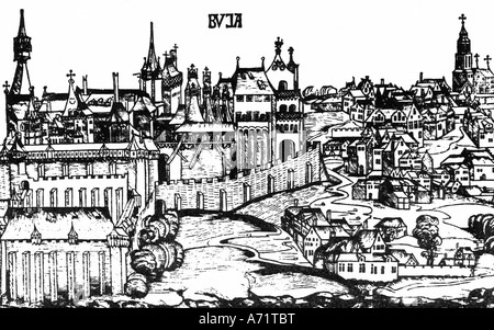 Geographie/Reise, Ungarn, Budapest, Bezirk Buda, mit Schloss, Außenansicht, 1470, Stockfoto