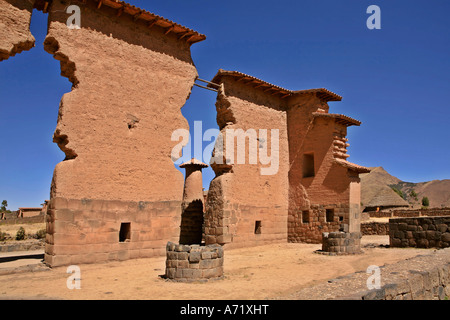 Wiracocha Tempel Raqchi Inka Ruinen Raqchi Peru Stockfoto