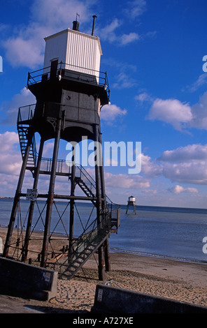 Viktorianische Leuchtturm Leuchtfeuer Strukturen Lichtgestalten Dovercourt Essex England Stockfoto