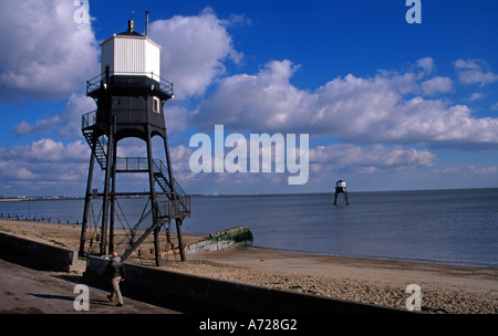 Viktorianische Leuchtturm Leuchtfeuer Strukturen Lichtgestalten Dovercourt Essex England Stockfoto