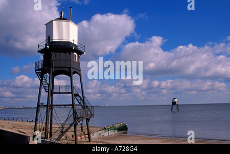 Viktorianische Leuchtturm Leuchtfeuer Strukturen Lichtgestalten Dovercourt Essex England Stockfoto