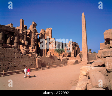 Obelisk am Tempel des Amun Karmak Luxor Ägypten Stockfoto