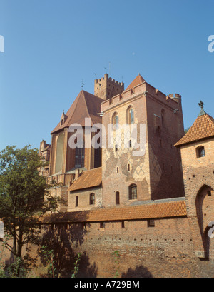 Marienburg (auch bekannt als Marienburg, und sobald der Hauptsitz des Deutschen Ordens), Malbork, Pommern, Polen. Stockfoto