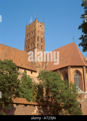 Marienburg (auch bekannt als Marienburg, und war der Sitz des Deutschen Ordens), Malbork, Pommern, Polen. Stockfoto