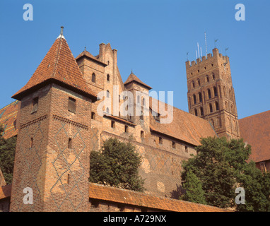 Marienburg (auch bekannt als Marienburg, und war der Sitz des Deutschen Ordens), Malbork, Pommern, Polen. Stockfoto