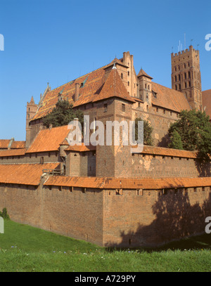 Marienburg (auch bekannt als Marienburg, und war der Sitz des Deutschen Ordens), Malbork, Pommern, Polen. Stockfoto