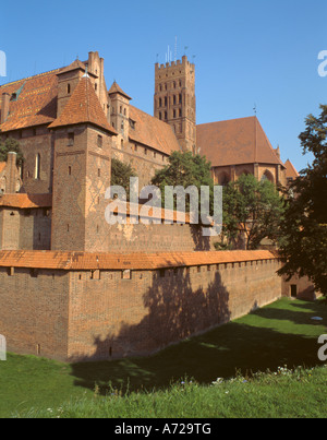 Marienburg (auch bekannt als Marienburg, und war der Sitz des Deutschen Ordens), Malbork, Pommern, Polen. Stockfoto