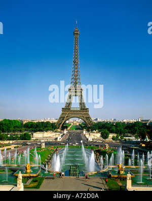 Eiffel-Turm von Chaillot Palace Paris Frankreich Stockfoto