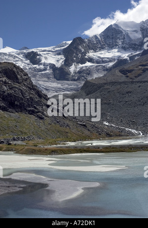 zurückziehenden Moiry Gletscher in den Schweizer Alpen Stockfoto